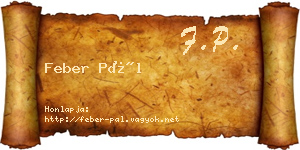 Feber Pál névjegykártya